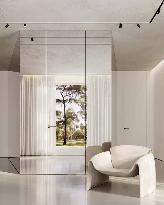 Стеклянные стеновые панели в интерьере — 1