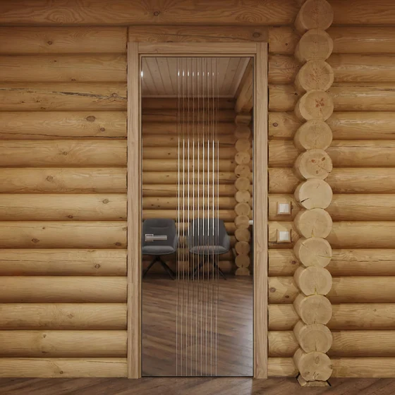 Стеклянная дверь Рейн, модель 22 с гравировкой стекло зеркальное глянцевое