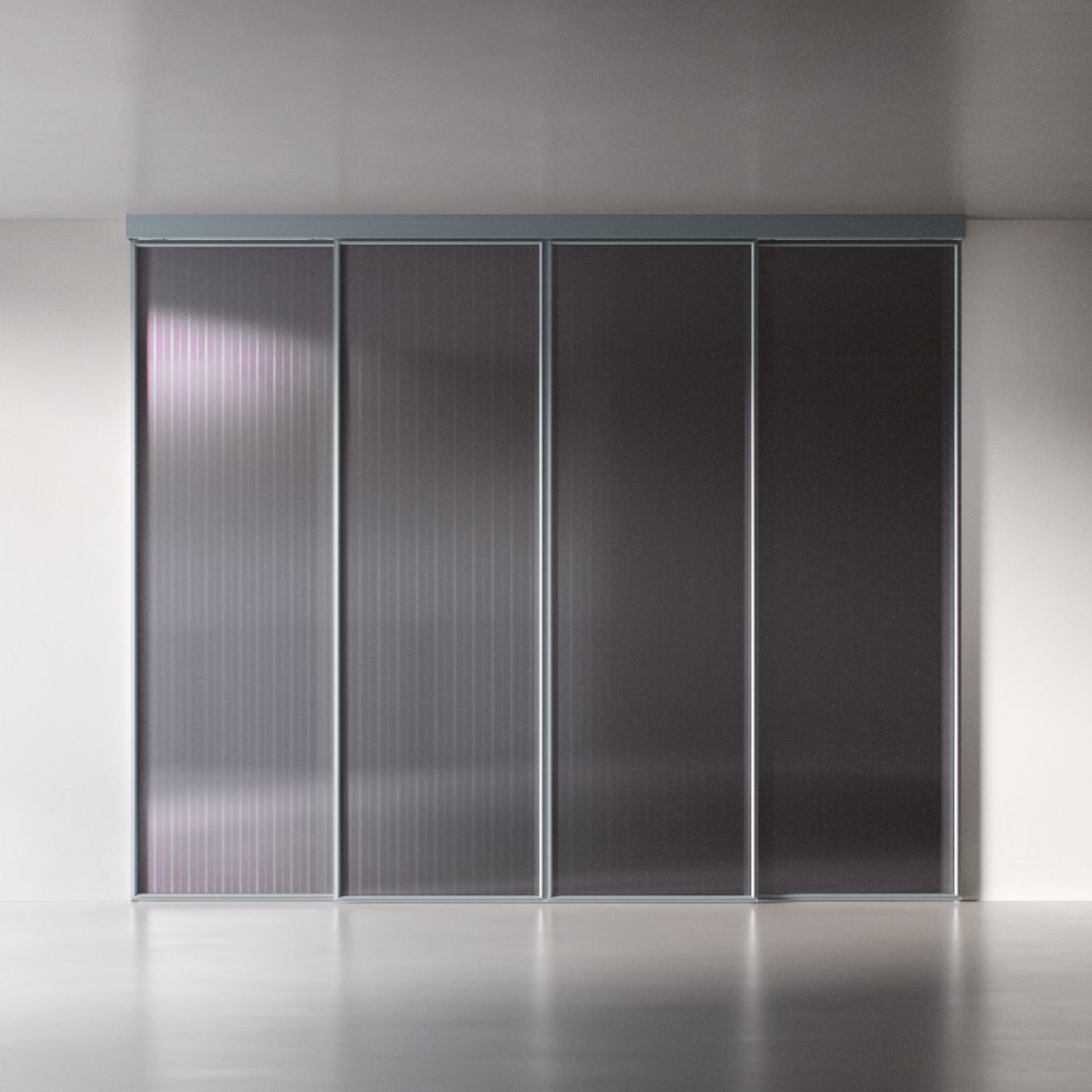 Межкомнатная перегородка 1000 линий цельностеклянная, ral