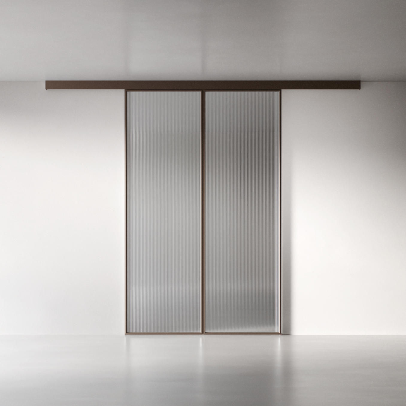 Межкомнатная перегородка 1000 линий цельностеклянная, темно-коричневый