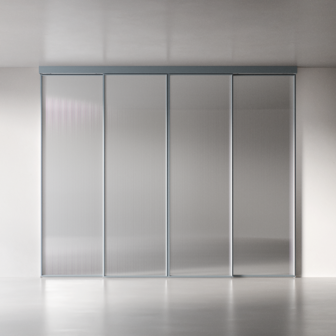 Межкомнатная перегородка 1000 линий цельностеклянная, ral