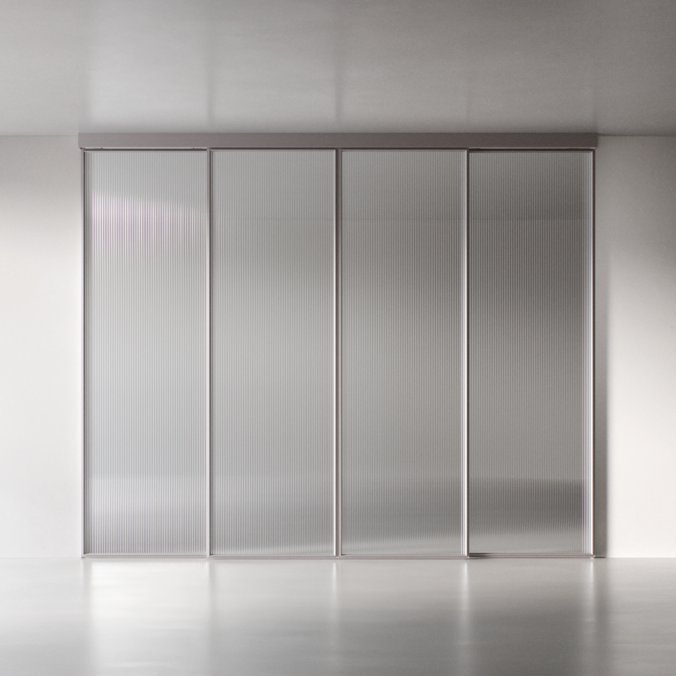 Межкомнатная перегородка 1000 линий цельностеклянная, платина