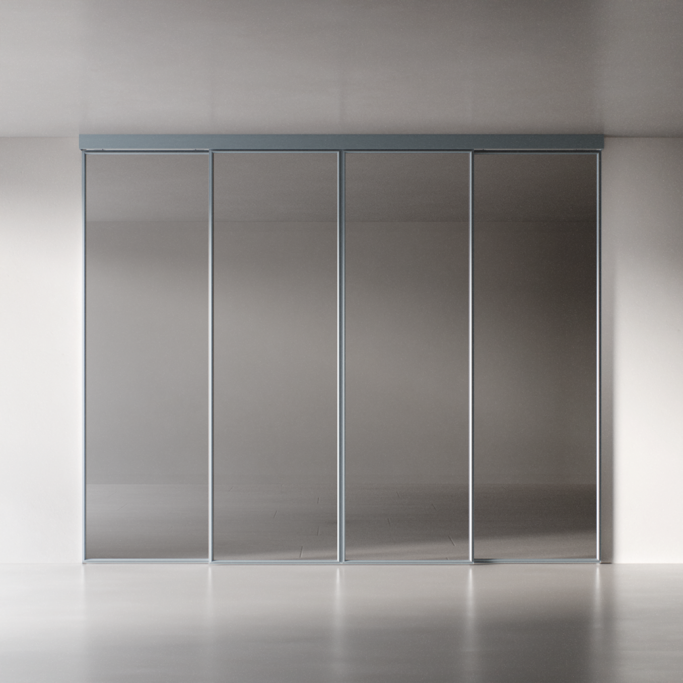 Межкомнатная перегородка 1000 линий цельностеклянная, ral